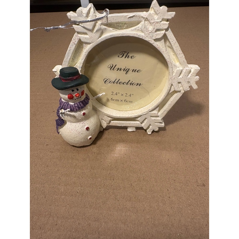 Christmas Around the‎ World Snowman Frame Ornament Snowflake 2.4x2.4 Picture